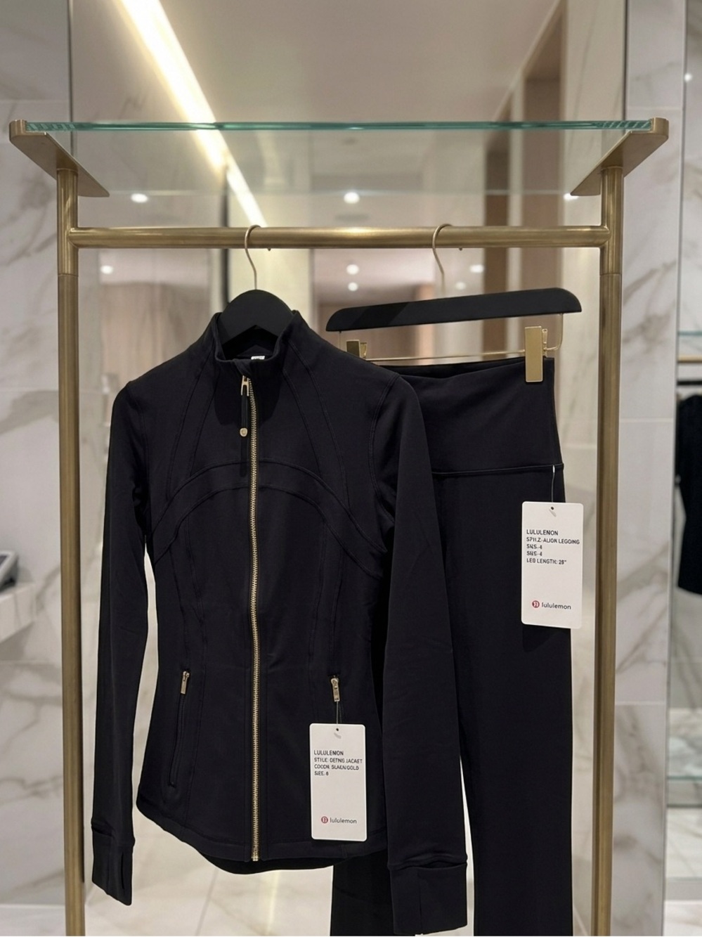 lululemon athletica Black Zip Jacket and High-Rise Leggings Set